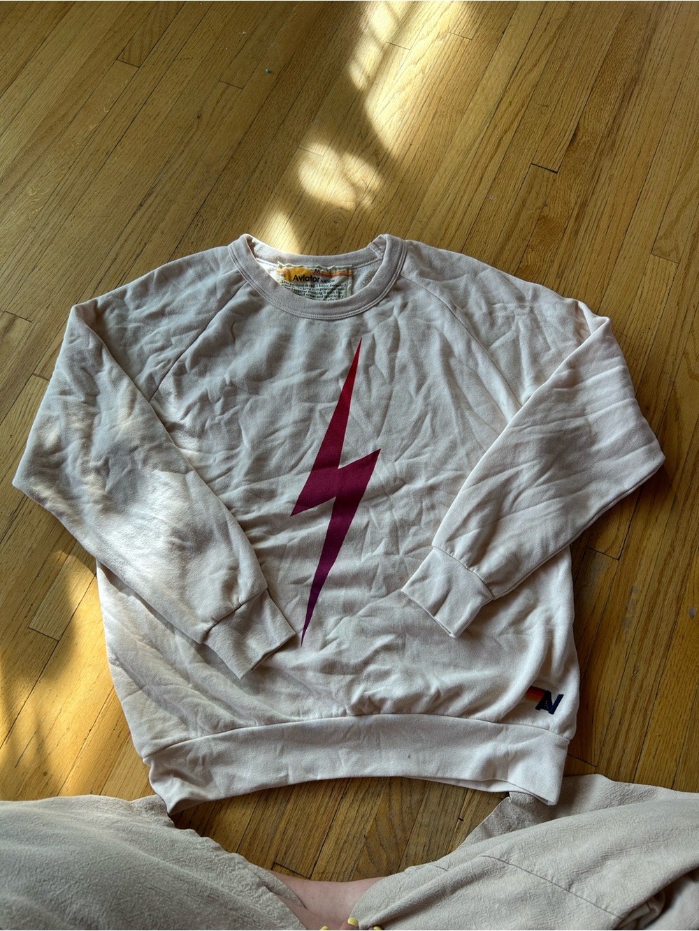 Aviator Nation ombré Lightning Bolt Crewneck Sweatshirt